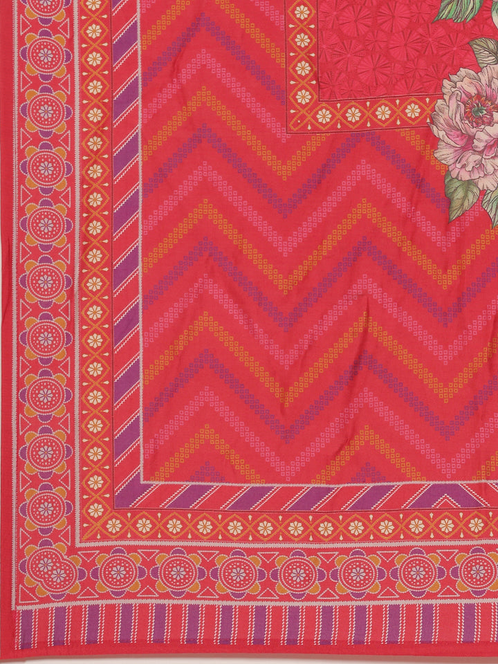 Neerus Pink modal printed suit set - detail view 5