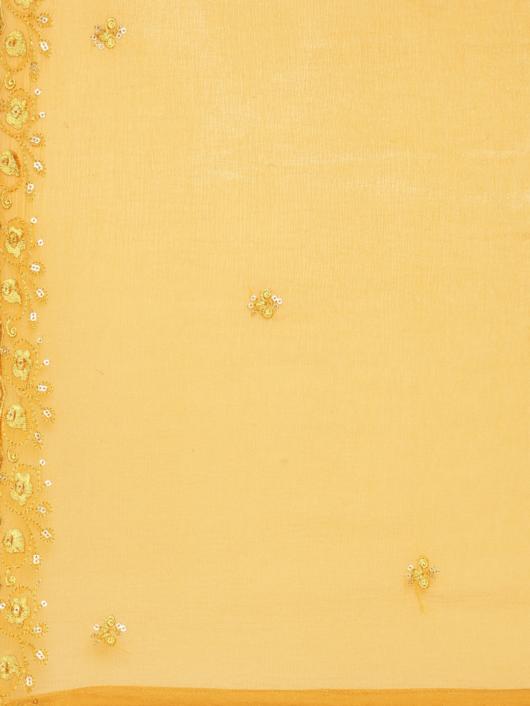 Neerus Yellow crepe printed suit set - detail view 4