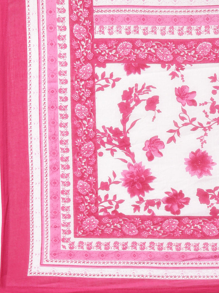 Neerus Pink Solid Anarkali Kurta and Trousers With Dupatta