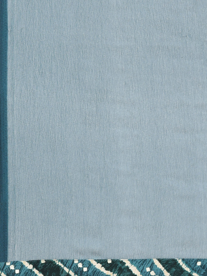 Neerus Green Printed Anarkali Kurta and Trousers With Dupatta