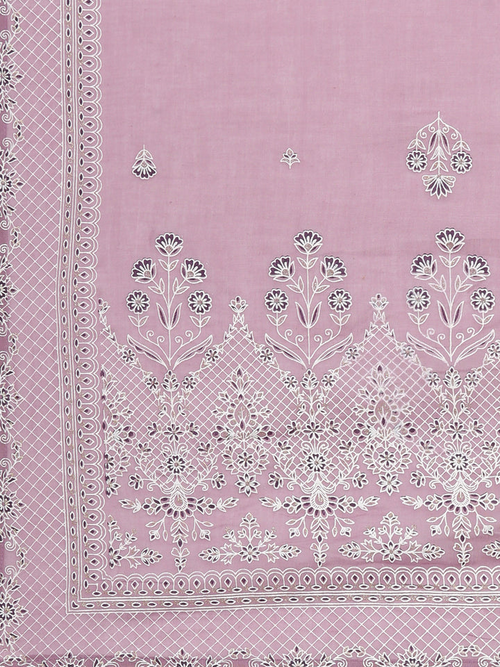 Neerus Purple cotton printed suit set - detail view 5