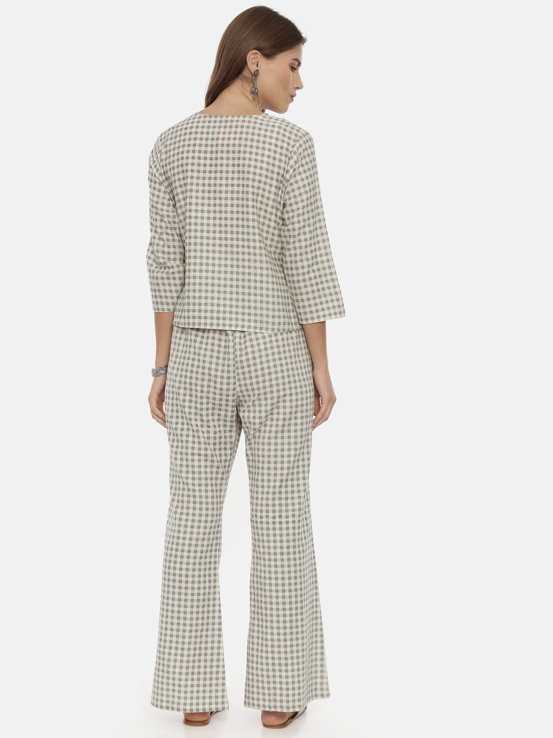 Neerus Grey polyester printed co-ord set - detail view 2