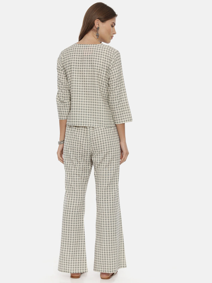 Neerus Grey polyester printed co-ord set - detail view 2