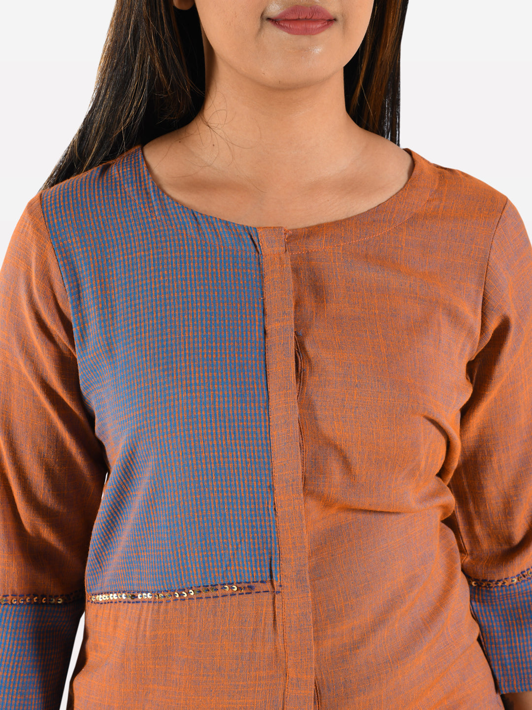 Neerus Multi rayon printed straight kurti - side view
