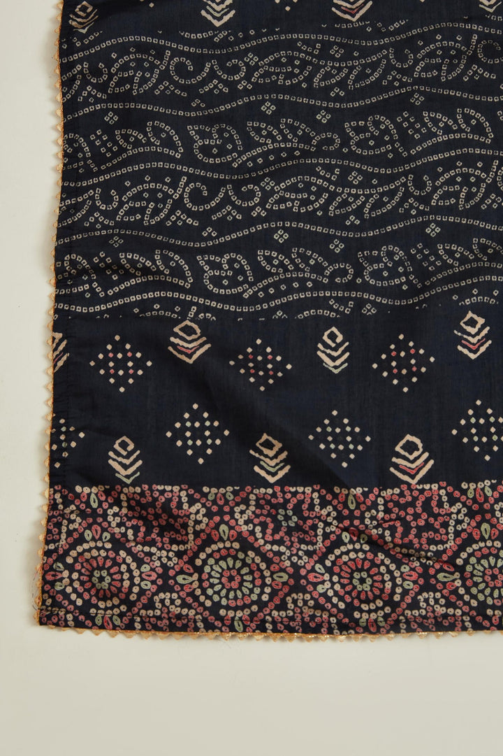 Neerus Blue muslin mirror work kurta set - detail view 4