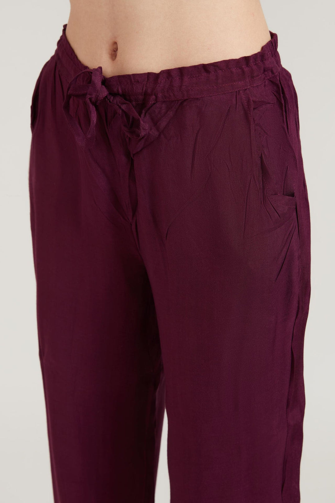 Neerus Purple Chanderi printed suit set - detail view 3