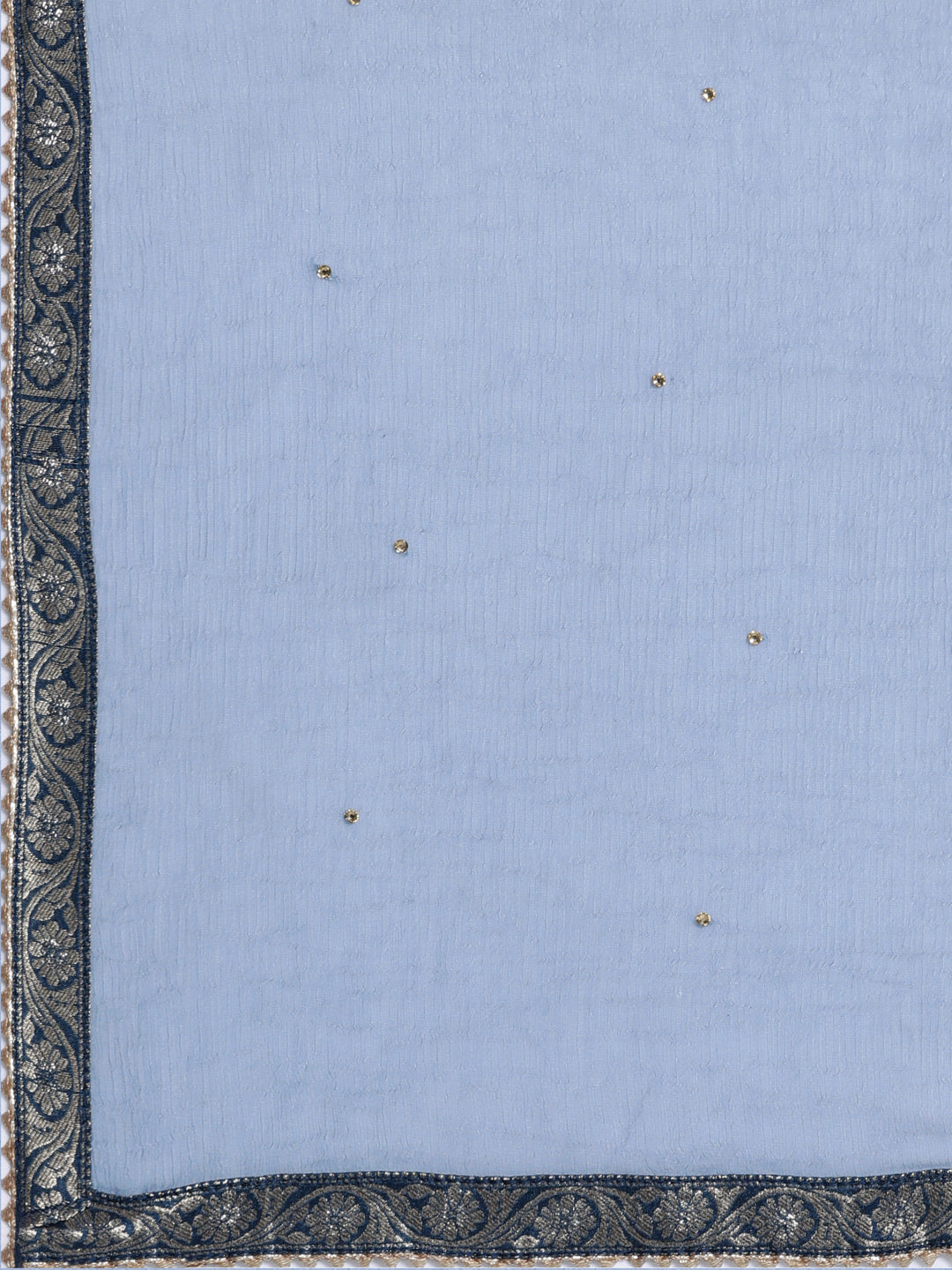 Neerus Blue printed straight suit set - detail view 4
