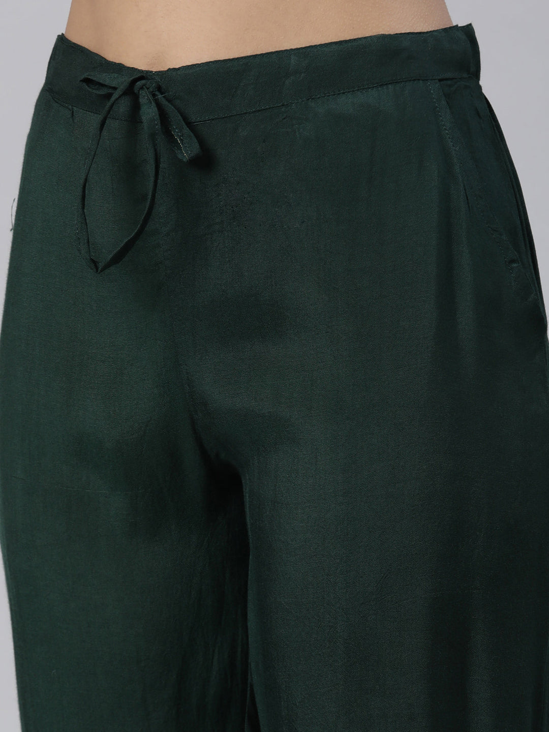 Neerus Green Chanderi Printed Kurta Set - detail view 2