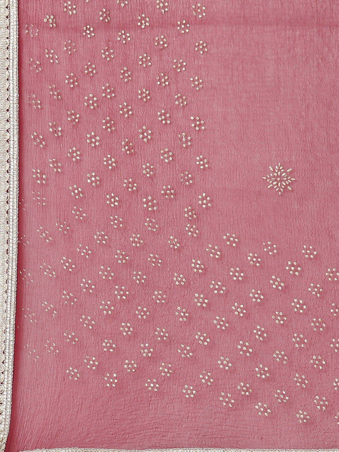 Neerus Maroon printed kurta set with trouser and dupatta - detail view 3