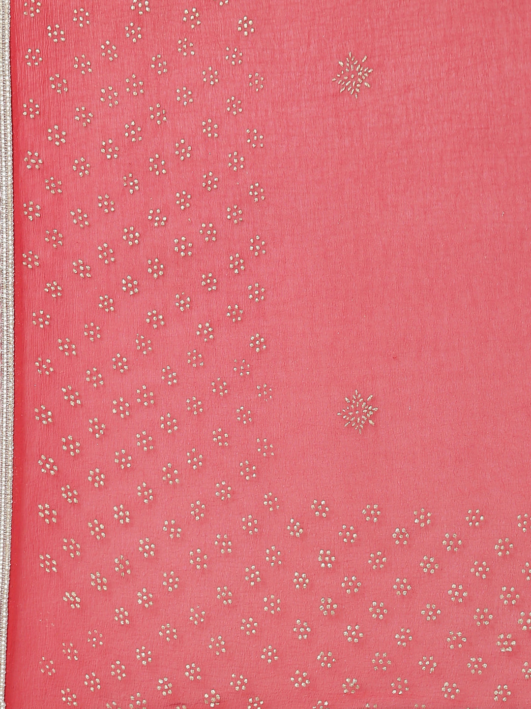 Neerus Red printed kurta set with trouser and dupatta - detail view 3