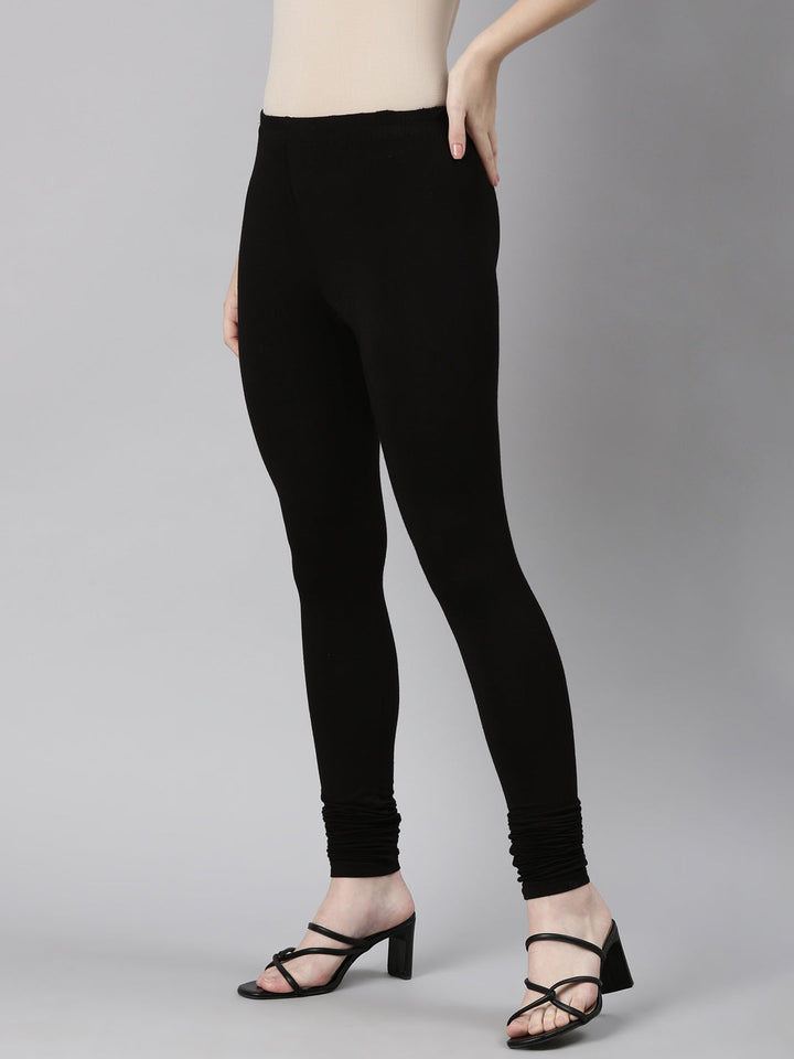 Neerus Black cotton legging - side view