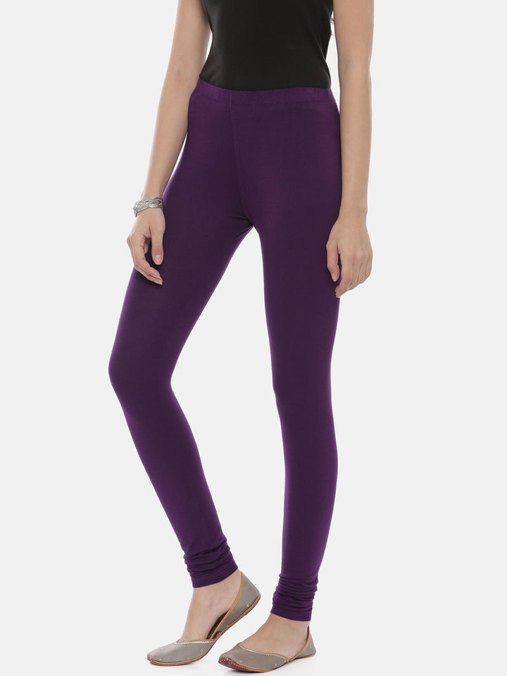 Neerus Purple lycra solid leggings - detail view 21