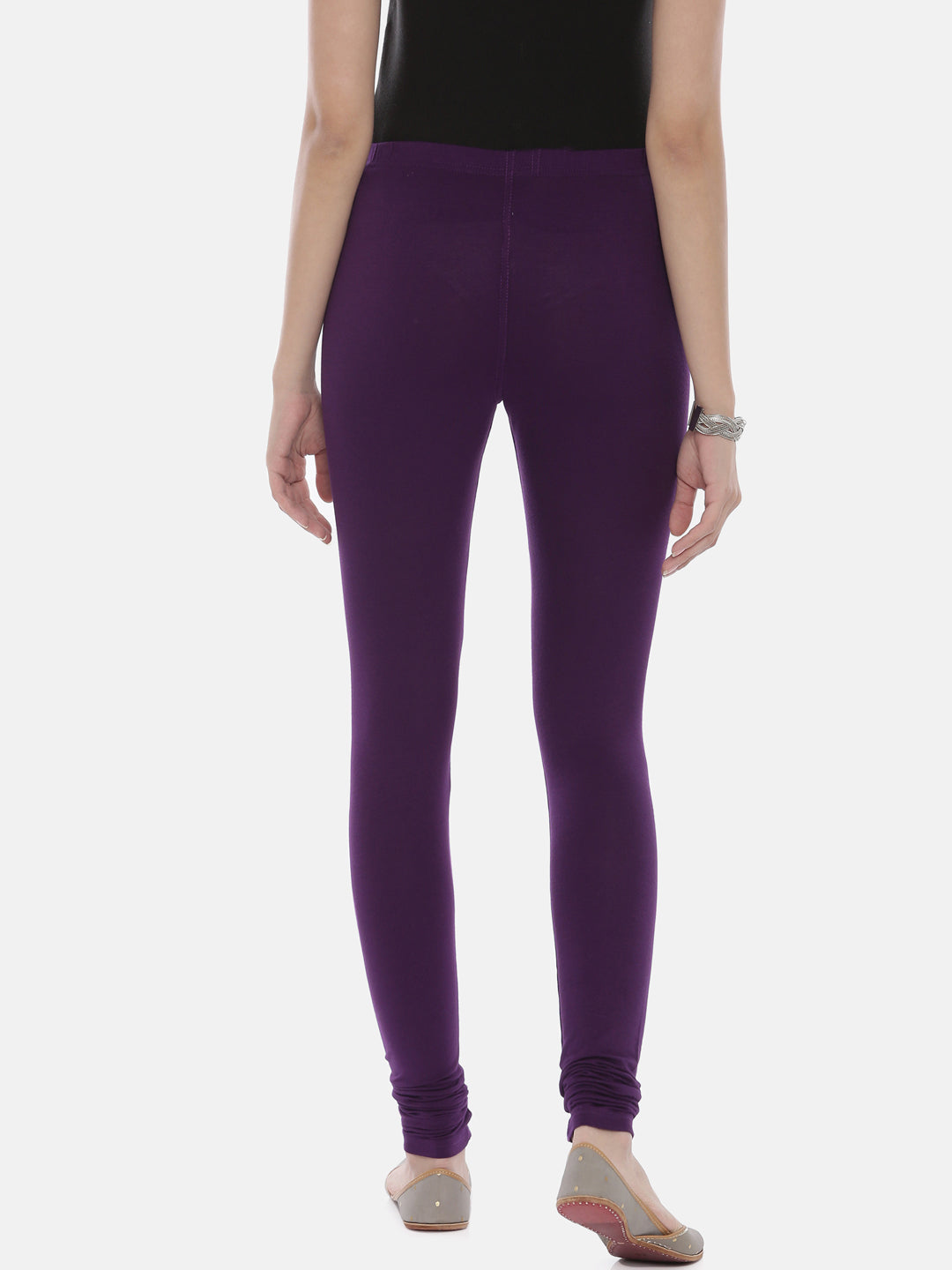 Neerus Purple lycra solid leggings - detail view 12