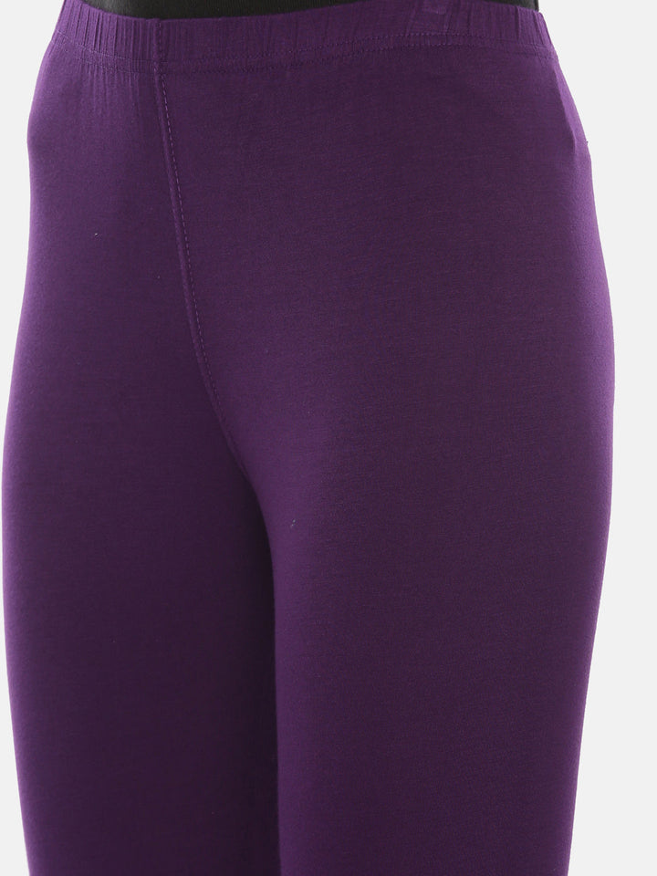 Neerus Purple lycra solid leggings - detail view 15