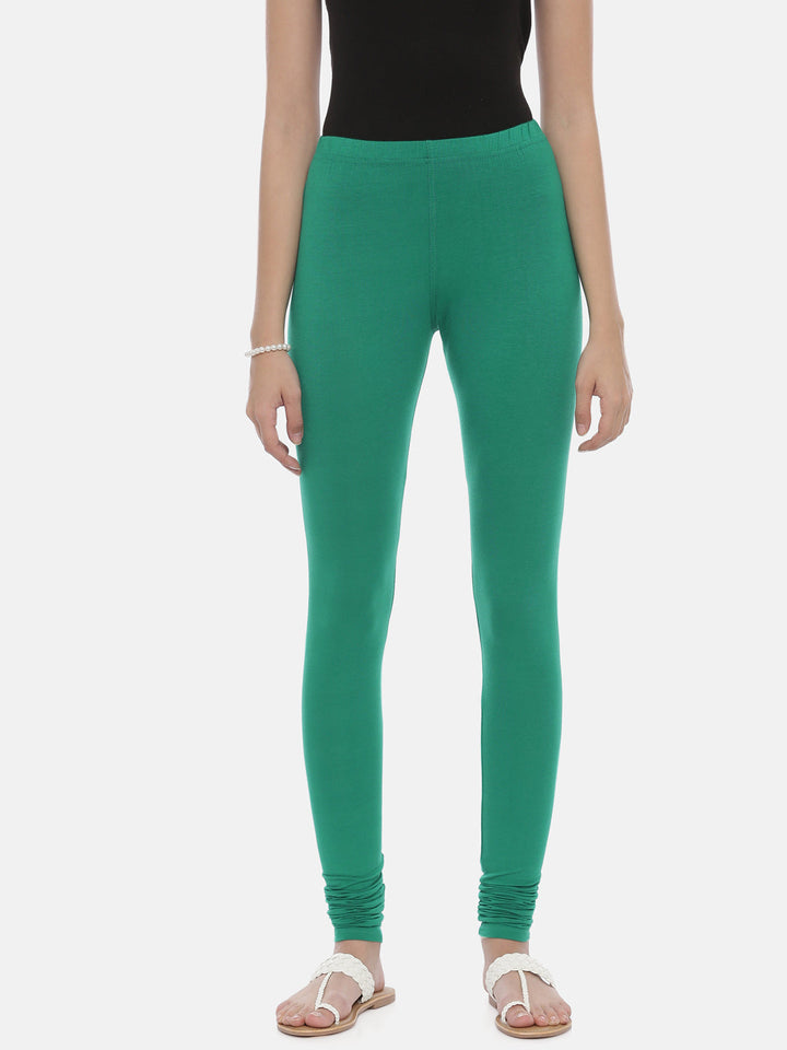Neerus Green lycra straight leggings - detail view 11