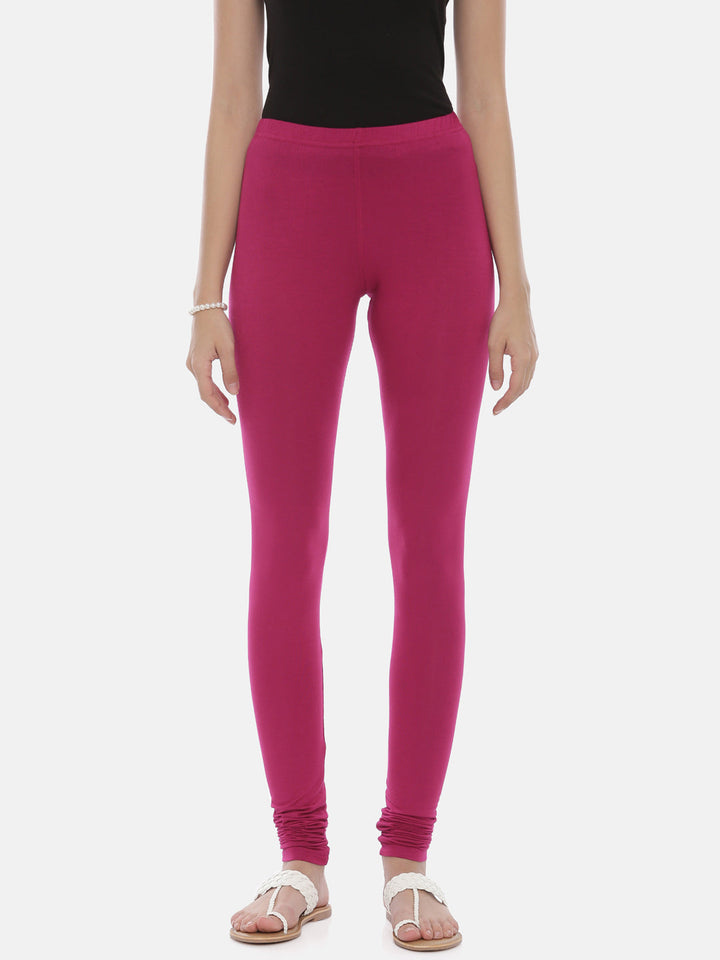 Neerus Pink polyester solid leggings - detail view 11