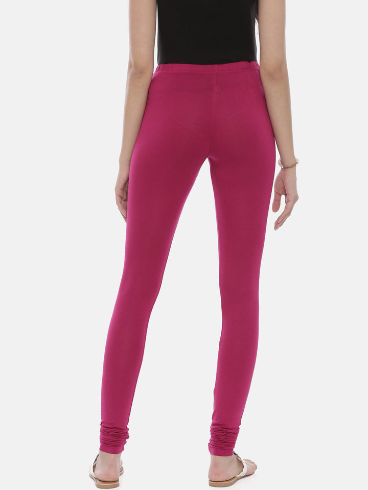 Neerus Pink polyester solid leggings - detail view 7