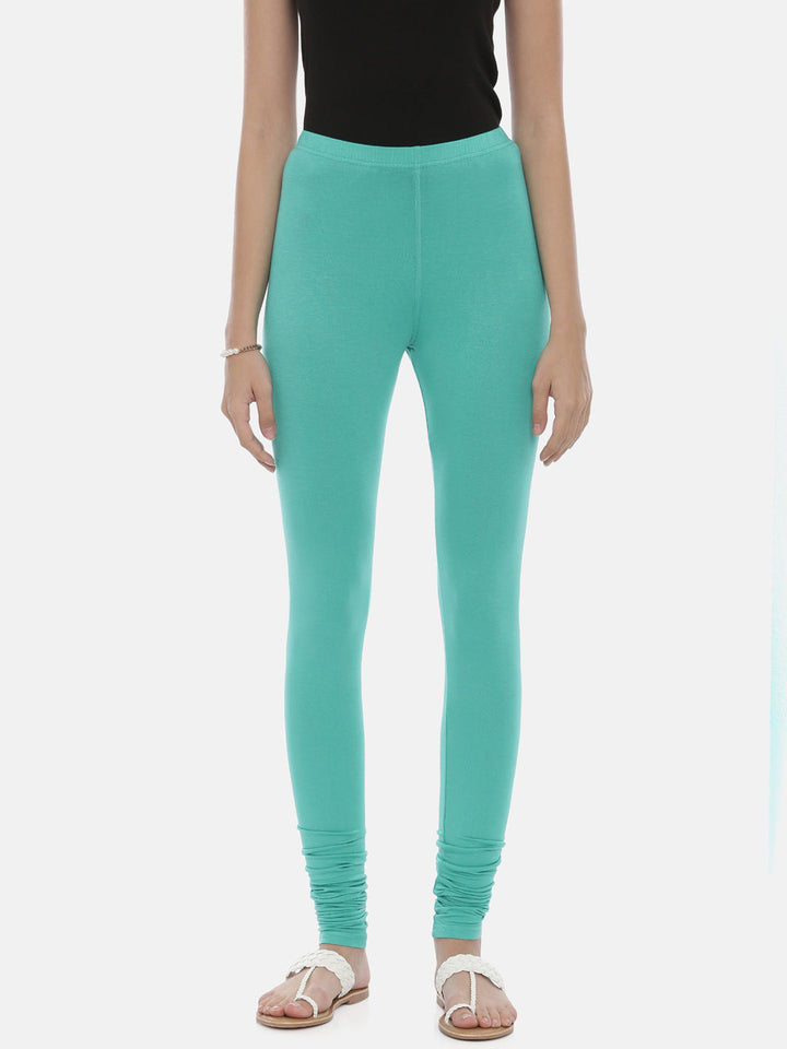 Neerus Mint Color Lycra Fabric Leggings