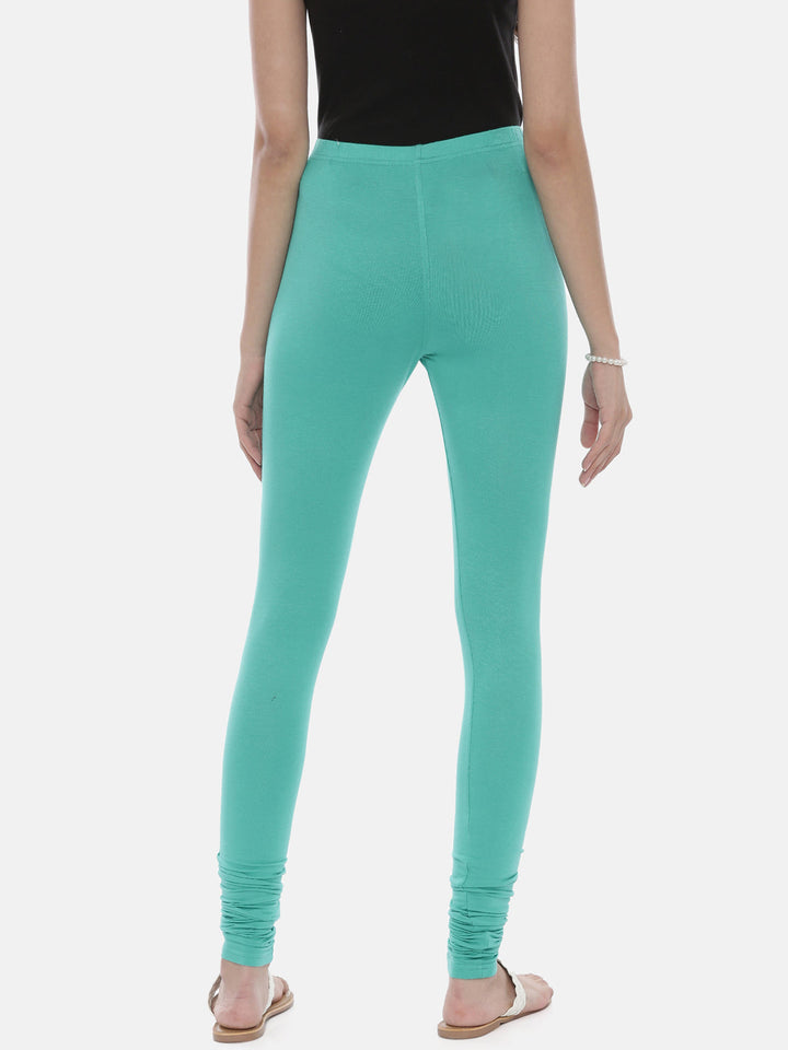 Neerus Mint Color Lycra Fabric Leggings