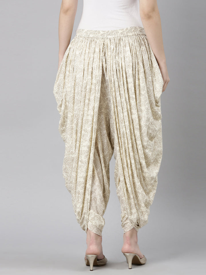 Neerus Beige solid dhoti pant - detail view 1