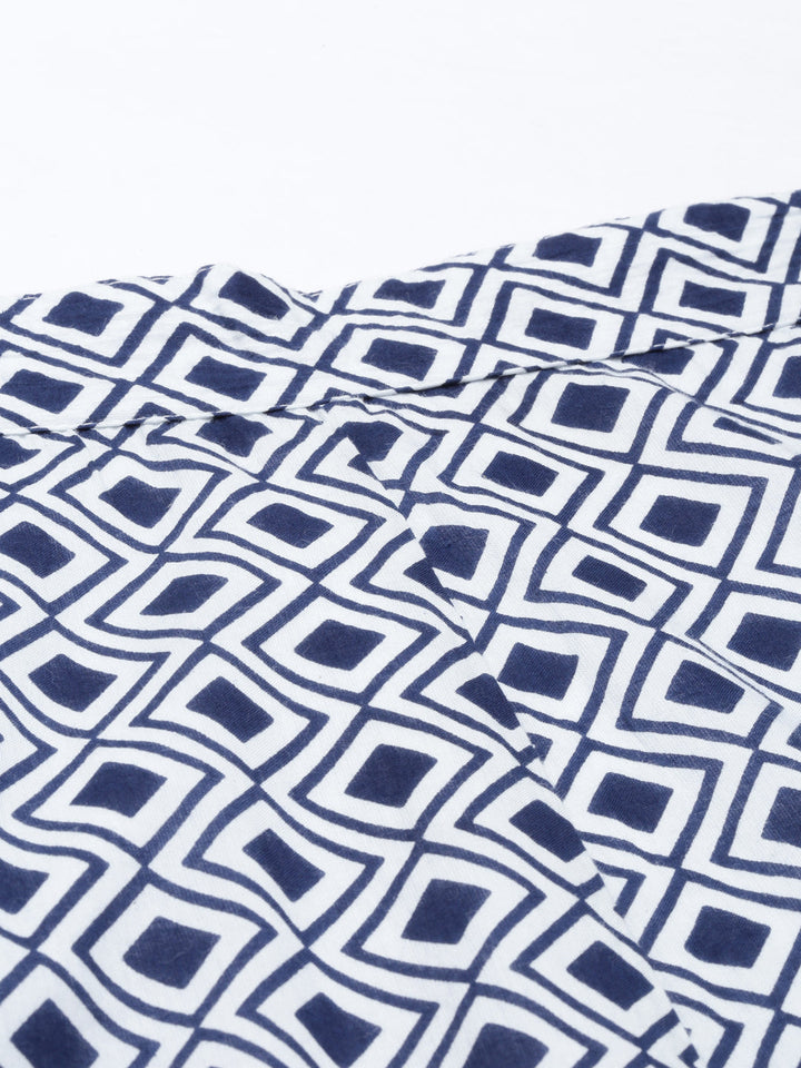 Neerus Blue cotton solid palazzo bottom - detail view 3