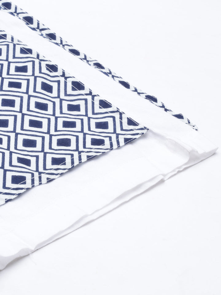 Neerus Blue cotton solid palazzo bottom - detail view 4