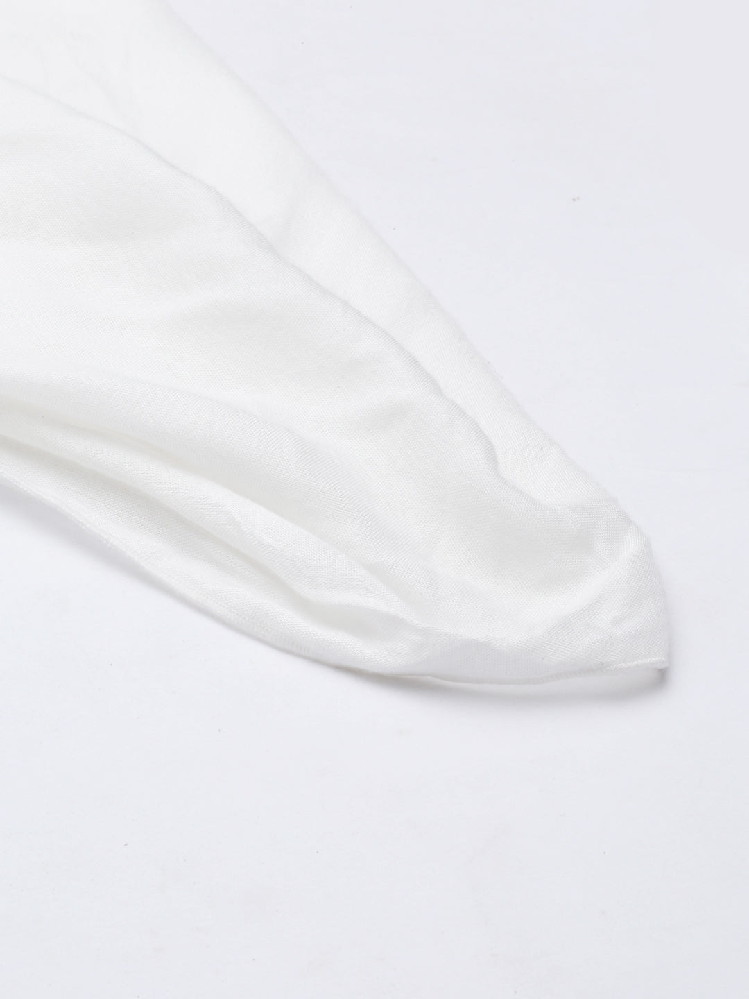 Neerus White cotton solid dhoti bottom - detail view 4