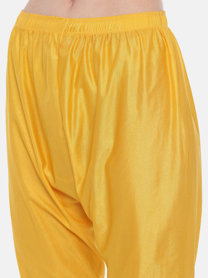 Neerus Yellow embroidered anarkali kurta set - detail view 1