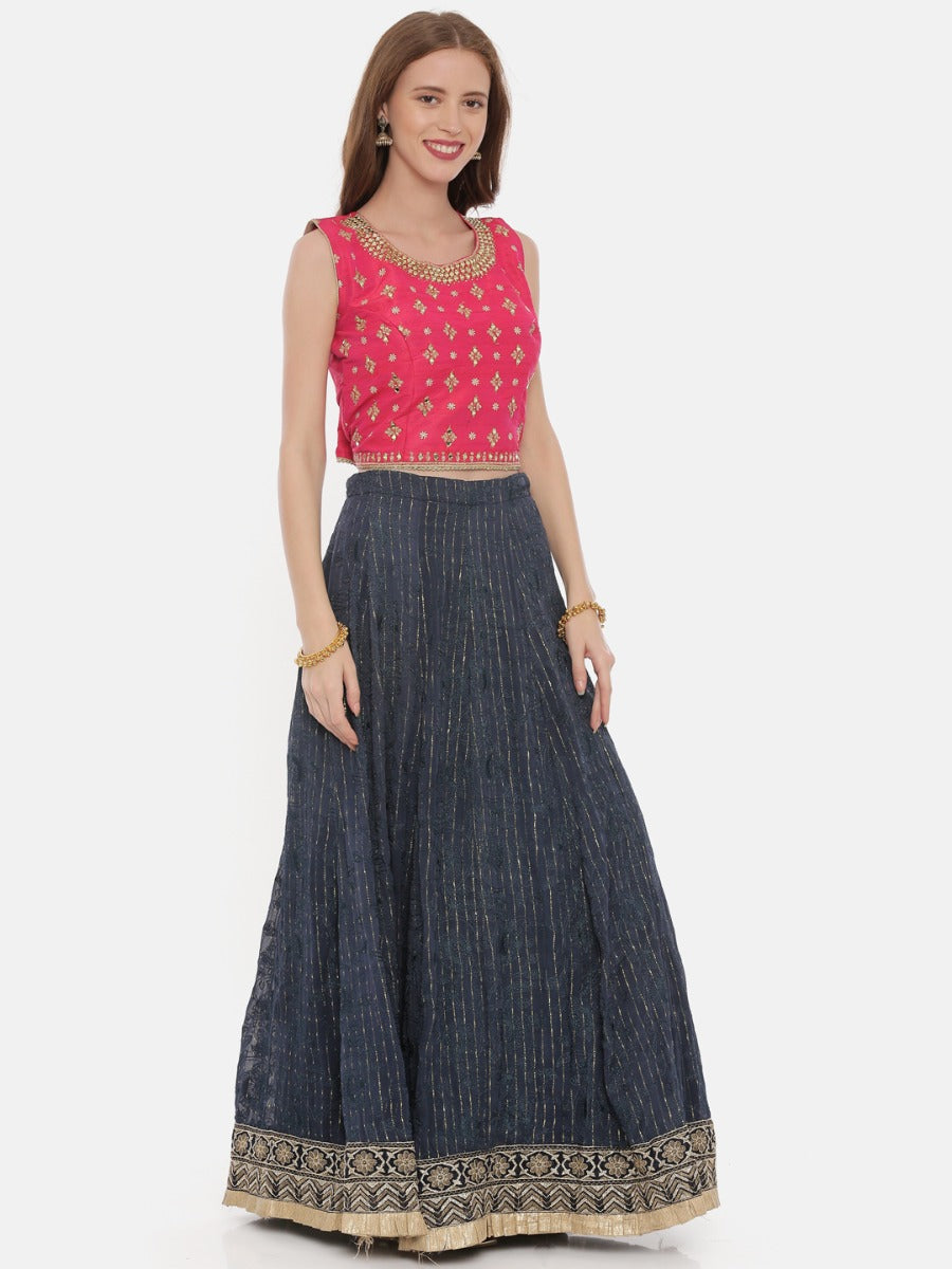 Neerus Multi georgette embellished lehenga set - detail view 1