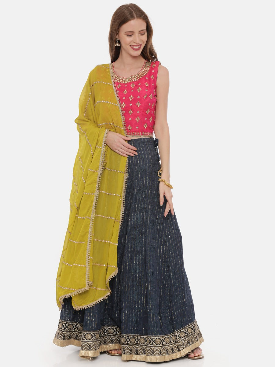Neerus Multi georgette embellished lehenga set - detail view 4
