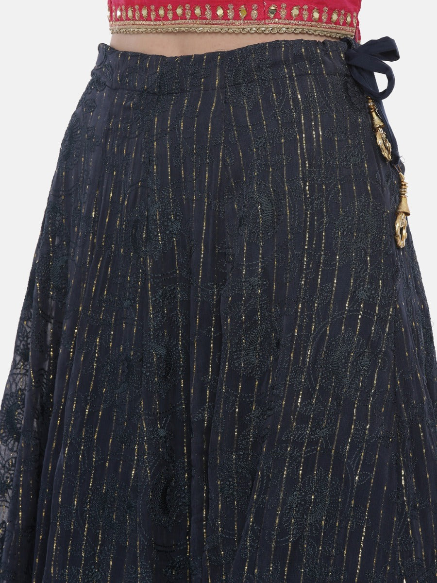 Neerus Multi georgette embellished lehenga set - detail view 5