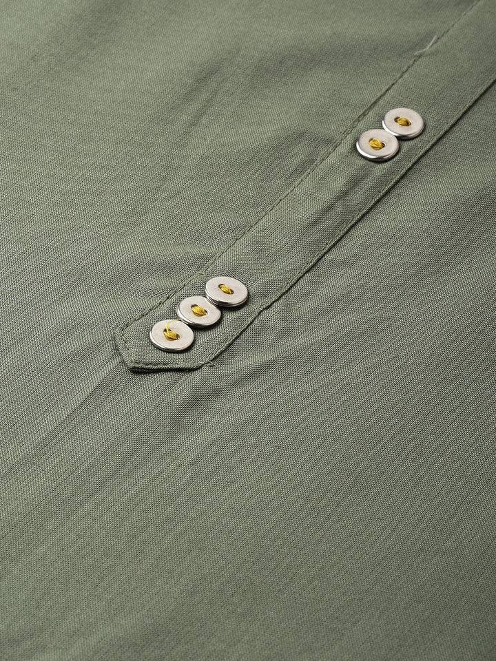 Neerus Green rayon embroidered straight kurta - back view