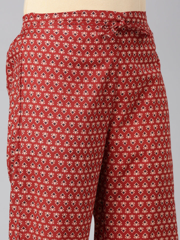 Neerus Orange cotton printed suit set - detail view 3