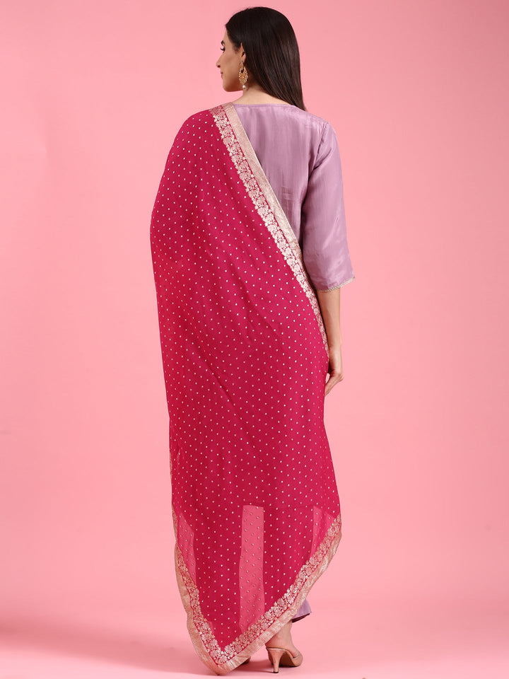 Lilac Organza Hand Embroidery Three Piece Suit Set