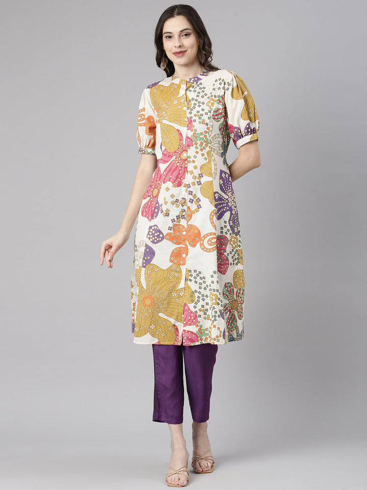 Neerus Multi Casual Quirky Straight Kurtas