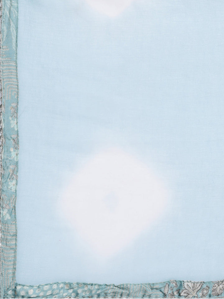 Neerus Green muslin printed sharara set - detail view 4