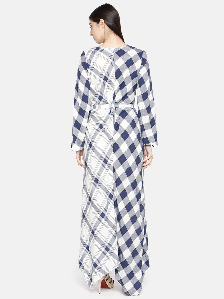 Neerus Blue Rayon Printed A-Line Kurta - detail view 1