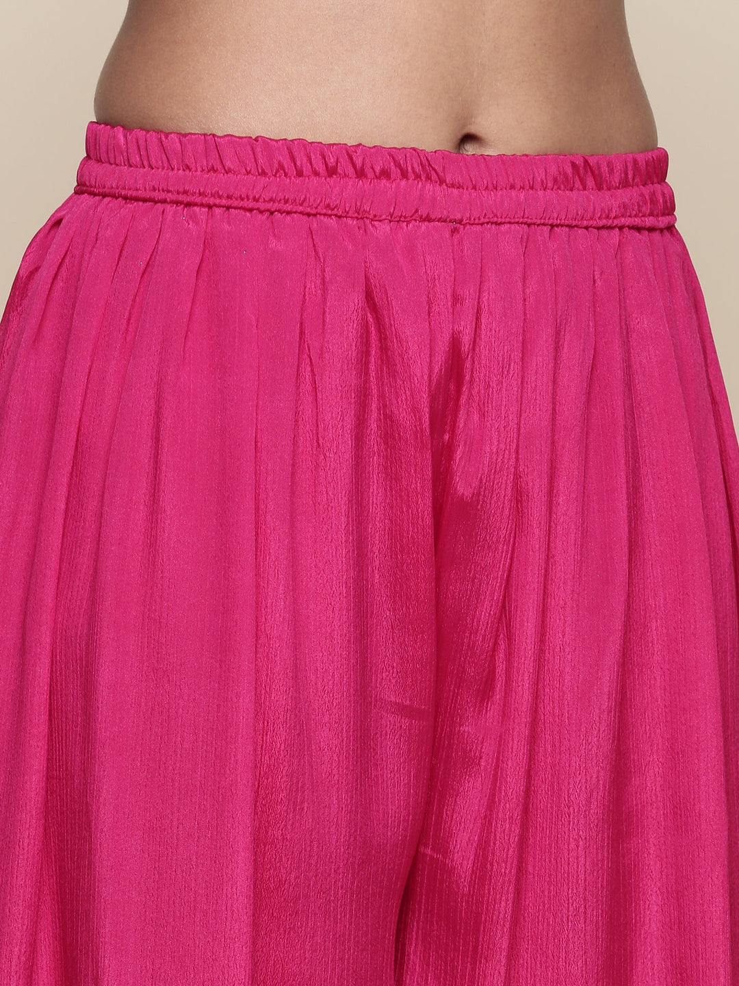 Neerus Pink georgette embroidered Anarkali suit set - detail view 3
