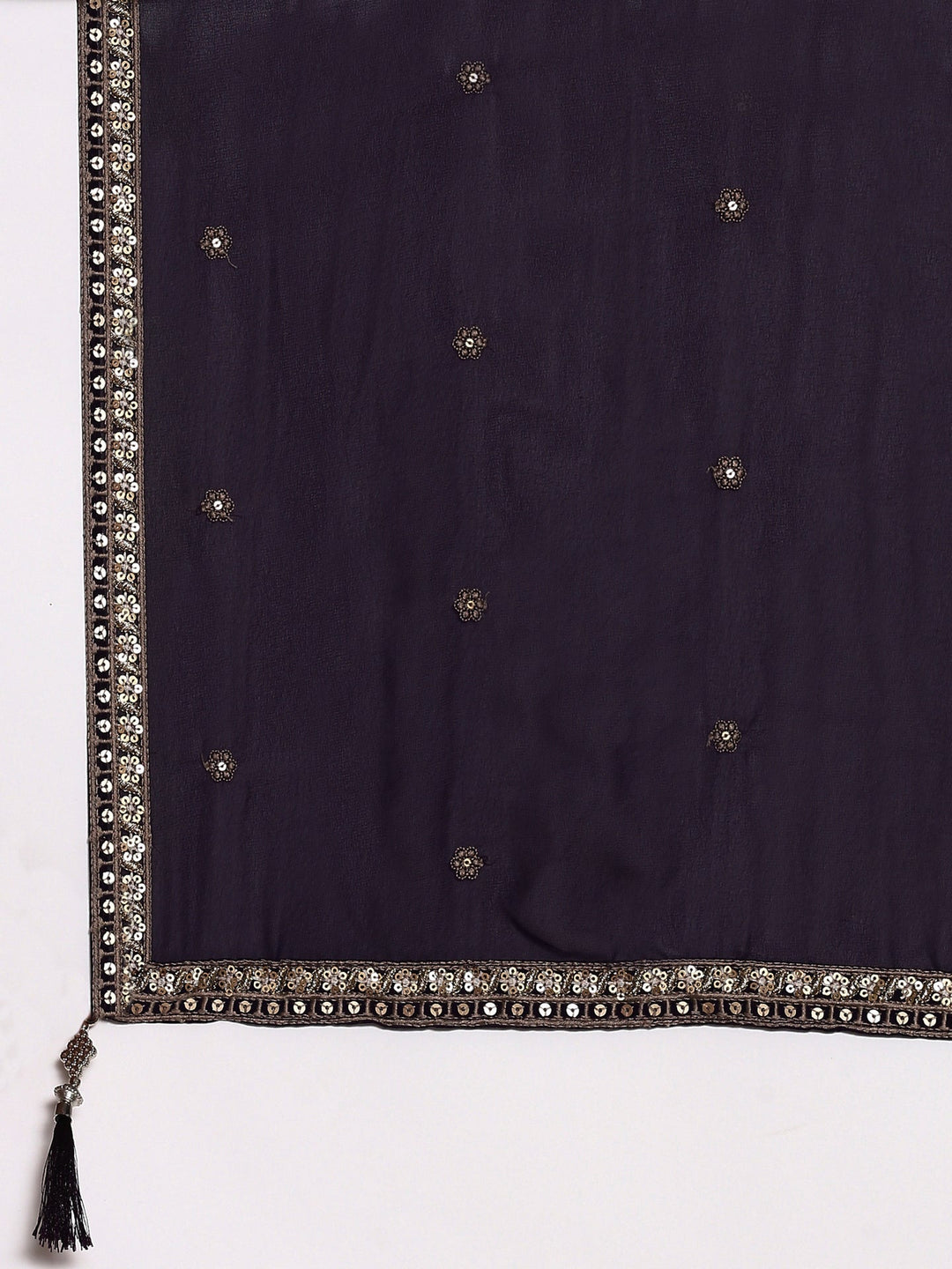 Neerus Purple Georgette Embroidered Suit Set - detail view 5