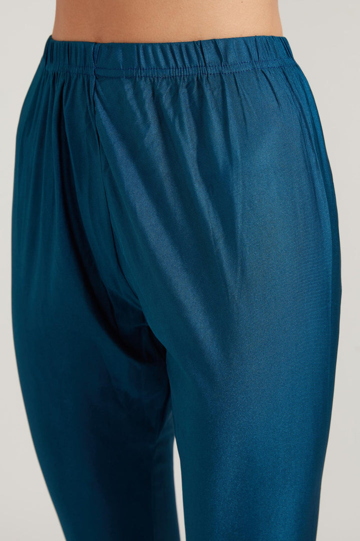 Neerus Blue Georgette Embroidered Anarkali Kurta Set - detail view 4