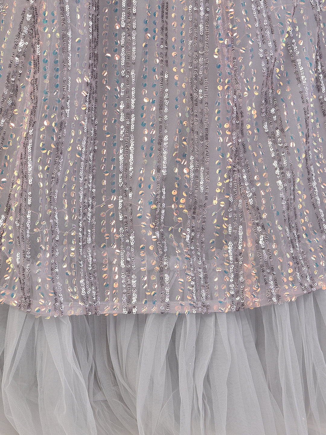 Neerus Grey net embellished lehenga set - detail view 3