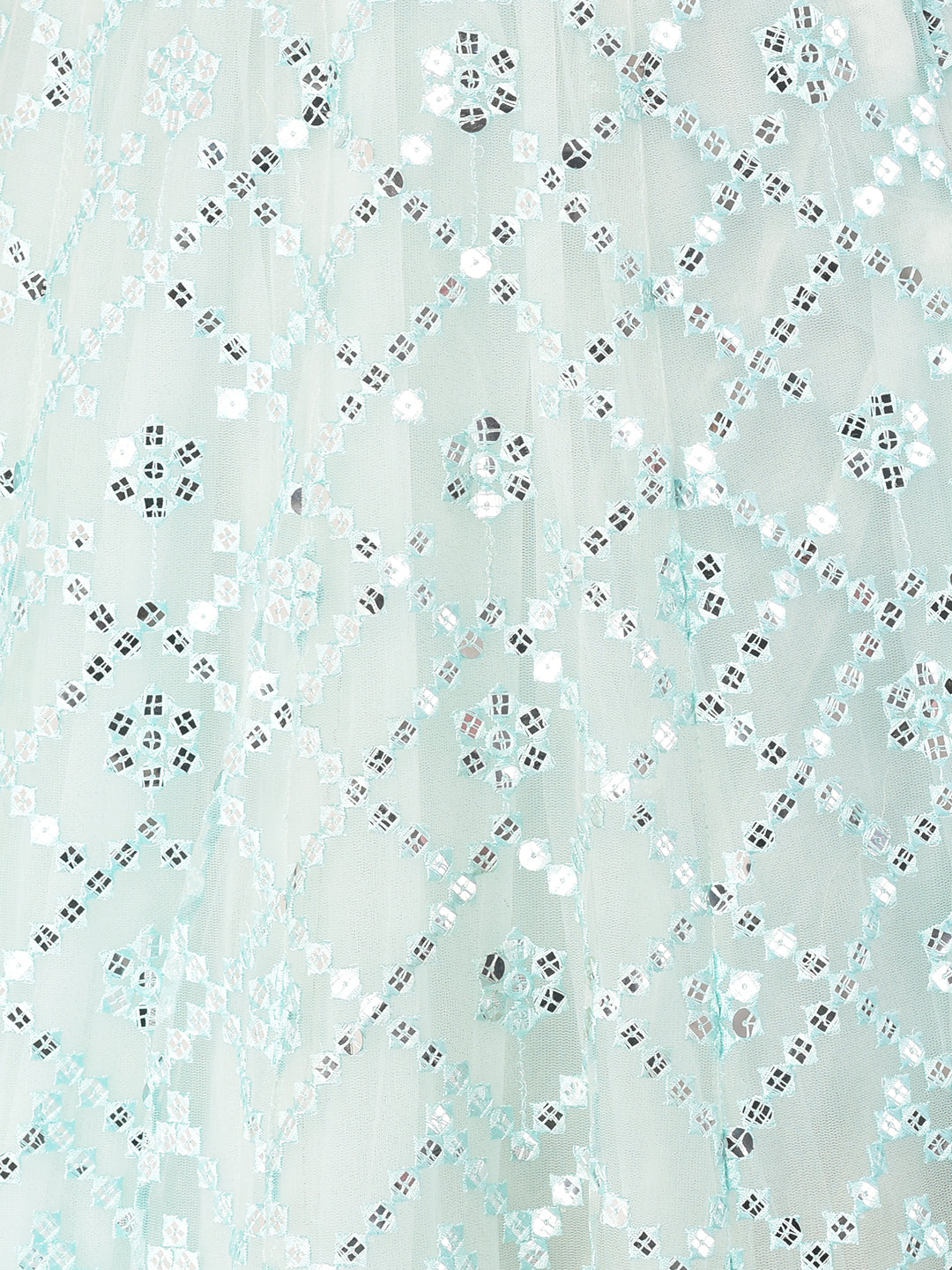 Neerus Blue net embellished lehenga set - detail view 3