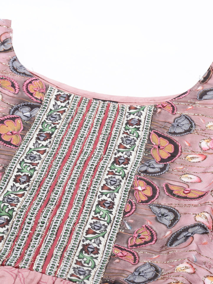 Neerus Pink cotton solid kurti - back view