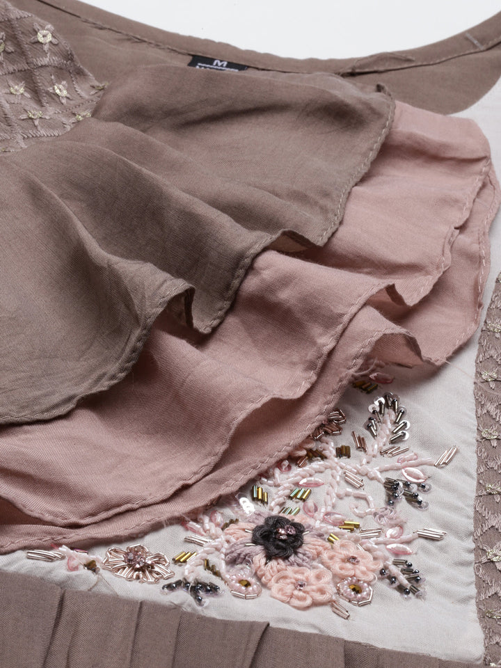 Neerus Grey muslin printed kurti - detail view 4