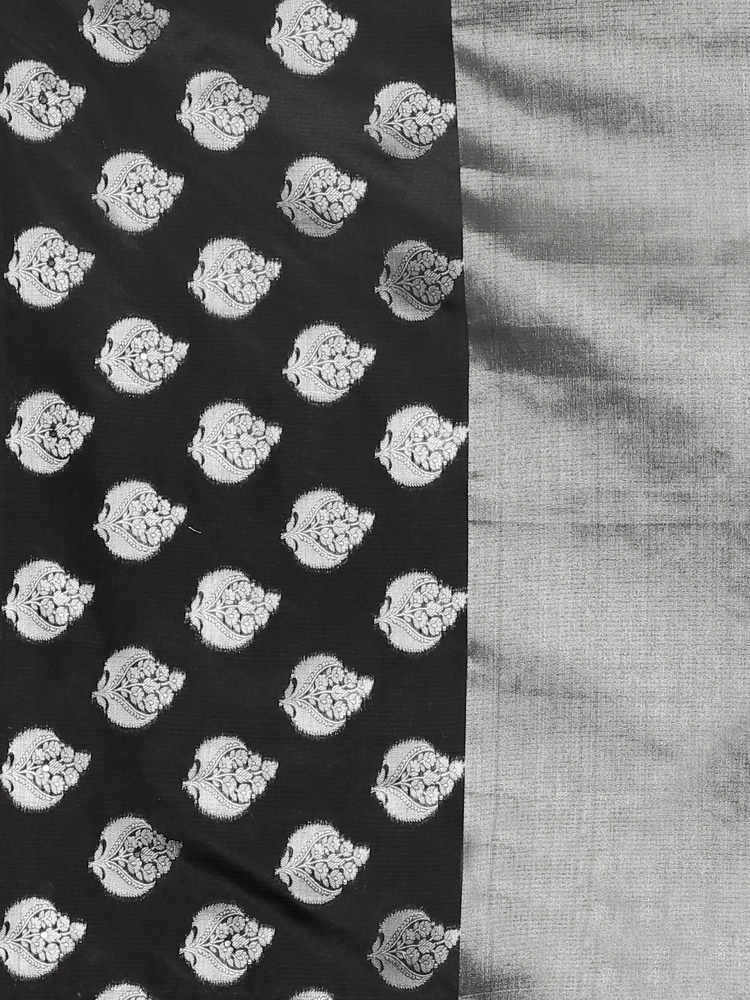 Neerus Grey tissue woven saree - detail view 3