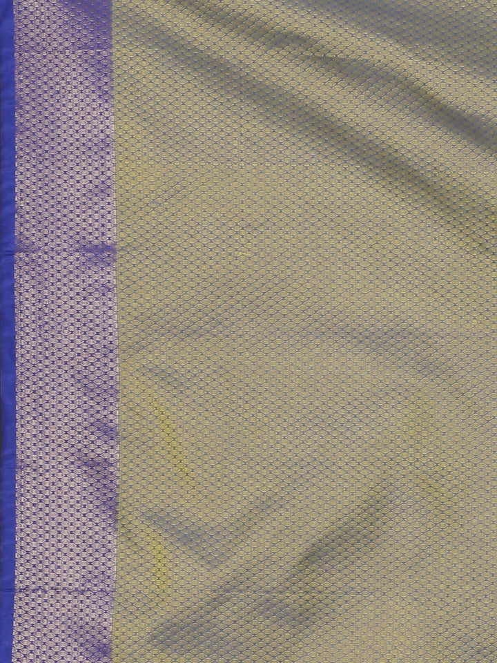 Neerus Green cotton woven saree with blouse piece - detail view 3