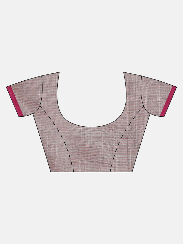 Neerus Grey printed saree with blouse piece - detail view 2