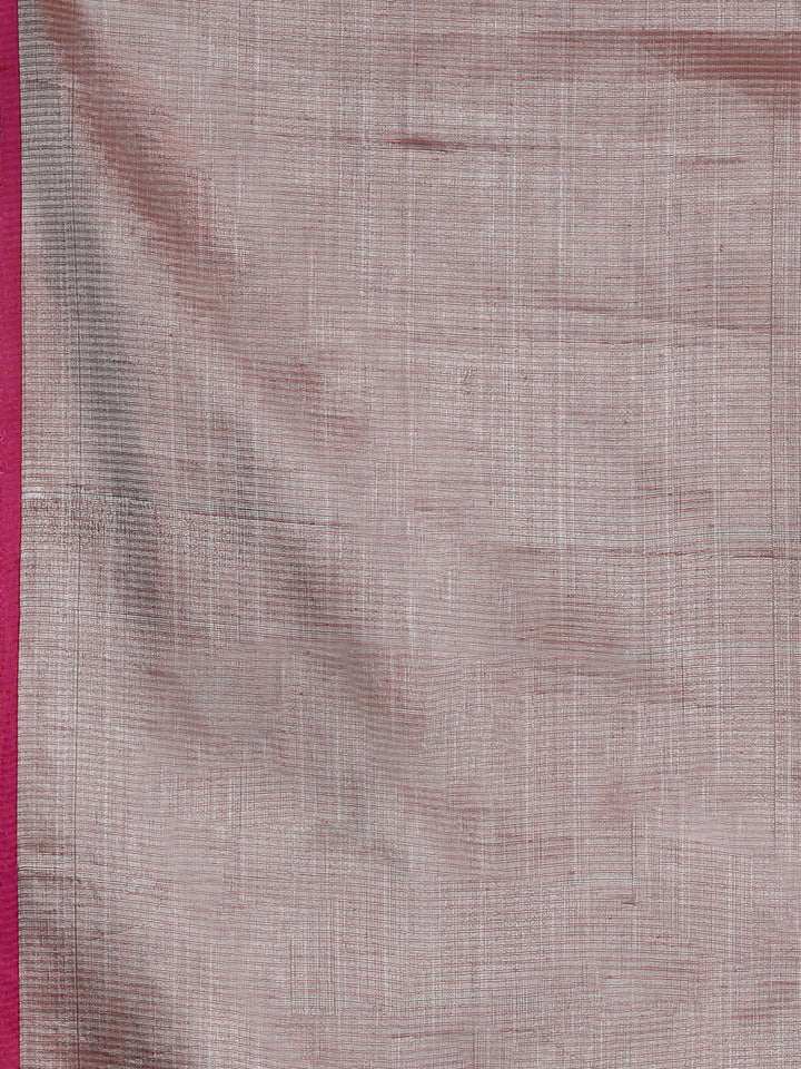 Neerus Grey printed saree with blouse piece - detail view 3