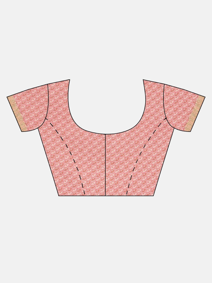 Neerus Pink silk woven saree - detail view 2