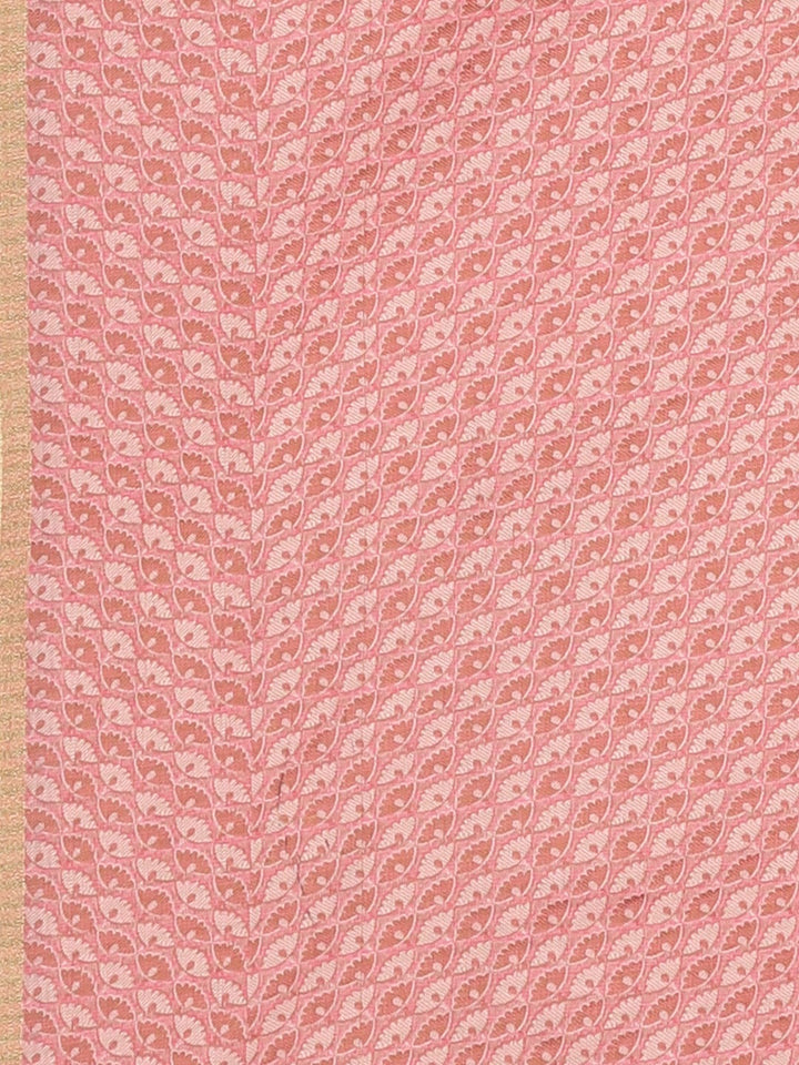 Neerus Pink silk woven saree - detail view 3